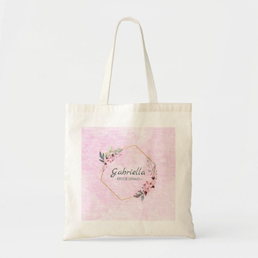 Roze Floral Wreath Tote Bag (Voorkant)
