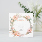 Roze Floral Wreath Wedding (Staand voorkant)