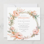 Roze Floral Wreath Wedding (Voorkant)