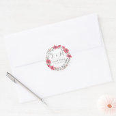  roze Floral Wreath Wedding Favor Sticker (Envelop)