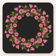 Roze Floral Wreaths | Onderzetter voor weddenschap