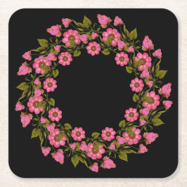 Roze Floral Wreaths | Onderzetter voor weddenschap