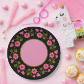 Roze Floral Wreaths | Papieren Bord (Feest)