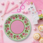 Roze Floral Wreaths | Papieren Bord (Feest)