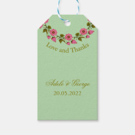 Roze Floral Wreaths | Weddenschap Bedankt Gift Lab Cadeaulabel