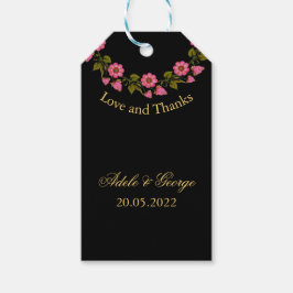 Roze Floral Wreaths | Weddenschap Bedankt Gift Lab Cadeaulabel