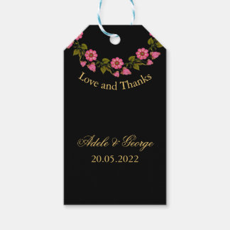 Roze Floral Wreaths | Weddenschap Bedankt Gift Lab Cadeaulabel