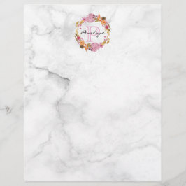 Roze Floral Wreatmonogram