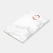Roze Floral Wreatmonogram Post-it® Notes (Schuin)