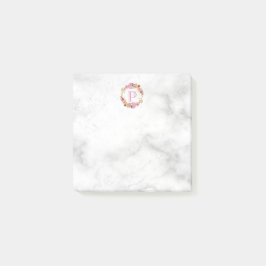 Roze Floral Wreatmonogram Post-it® Notes