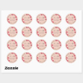  Roze Floral Wreatmonogram Sticker (Vel)
