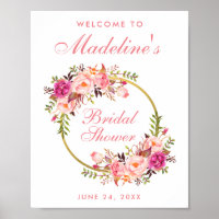 Roze Floral Wreator Gold Vrijgezellenfeest Welkom