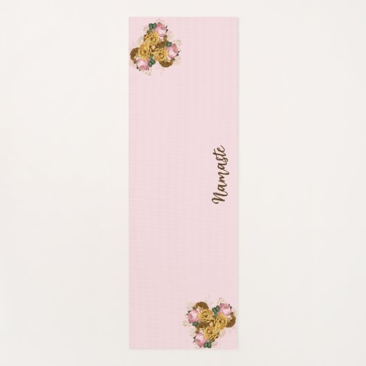 Roze Floral Yogamat (Voorkant)