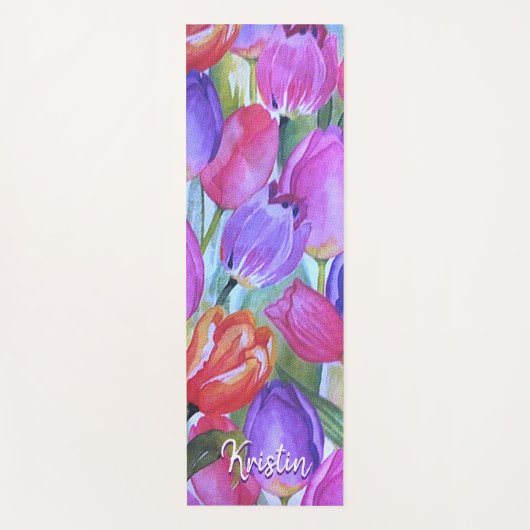  Roze Floral Yogamat (Voorkant)