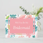 Roze Floral... zal je mijn voorstel zijn. Kaart (Staand voorkant)