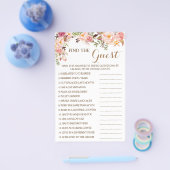 Roze Floral Zoek de gamekaart van het gastVrijgeze Flyer (Enkel)