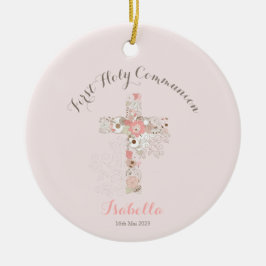 Roze florale anatomische versiering met gemeenscha keramisch ornament