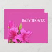 Roze florale baby shower briefkaarten (Voorkant / Achterkant)