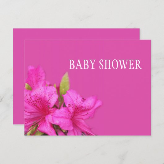 Roze florale baby shower briefkaarten (Voorkant / Achterkant)