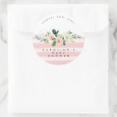 roze florale baby shower sticker (Tas)
