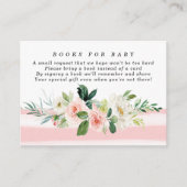 Roze florale boeken voor baby boekaanvragen informatiekaartje (Voorkant)