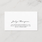  roze florale botanische visitekaartje (Achterkant)