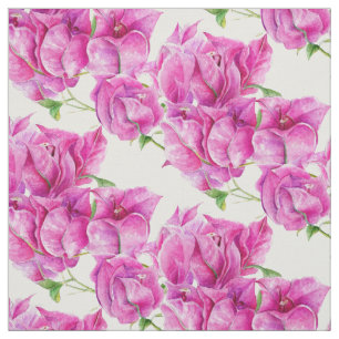 Roze florale bougainvillea waterverf patroon stof