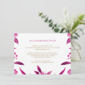 Roze florale Chinoiserie Weddenschappen Informatiekaartje (Staand voorkant)