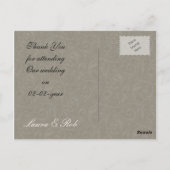 roze florale dank briefkaart (Achterkant)