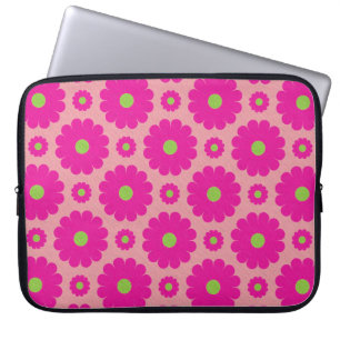 roze, florale design laptophoes laptop sleeve