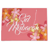 Roze florale Eid Mubarak cadeau Groot Cadeauzakje (Voorkant)