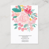 Roze florale elegant haarklemtoon barrette visitekaartje (Achterkant)