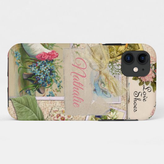  roze florale franse ontkoppeling Case-Mate iPhone case (Achterkant (horizontaal))