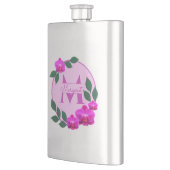 Roze florale  gepersonaliseerde naam initiaal flacon (Links)