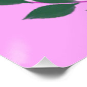 Roze florale  gepersonaliseerde naam initiaal perfect poster (Hoek)