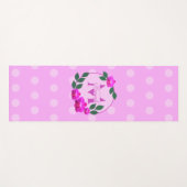Roze florale  gepersonaliseerde naam initiaal yogamat (Voorkant (horizontaal))