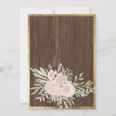 Roze florale goudgrens Baby shower Kaart (Achterkant)