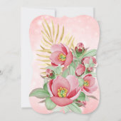 roze florale goudpalm Birthday Kaart (Achterkant)