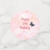  roze florale Happy 21st Birthday-ontwerp Confetti (Kleine voorkant)