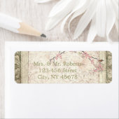 roze florale japanescherry blossom lente bruiloft etiket (Insitu)