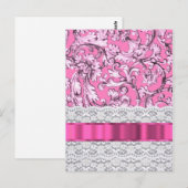 Roze florale kant patroon briefkaart (Voorkant / Achterkant)