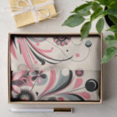 Roze florale kleur pop tissuepapier (Geschenk)