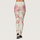 roze florale lange leggings (Achterkant)