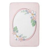 Roze florale lijst ronde kinder lente schattige aa badmat (Voorkant Verticaal)