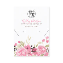 Roze florale logo juwelen oorringend ketting Qr-co