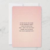 Roze florale met Diamond Tiara Elegant Design Bedankkaart (Achterkant)