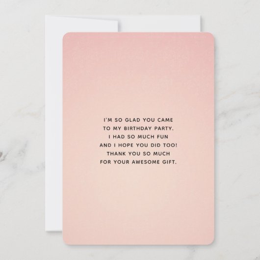 Roze florale met Diamond Tiara Elegant Design Bedankkaart (Achterkant)