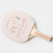 Roze florale moderne roze girale bachelorette p tafeltennisbatje (Zijkant)
