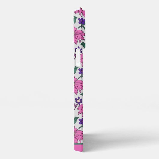 Roze florale naadloze patroon, gepersonaliseerde n iPhone hoesje (Rechterkant)