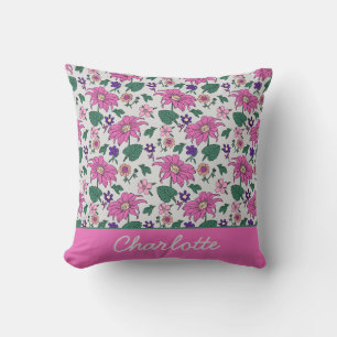 Roze florale naadloze patroon, gepersonaliseerde n kussen